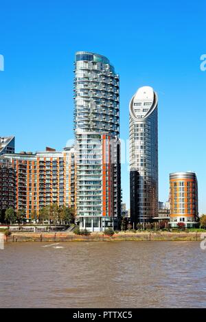 Le New Providence Wharf le développement résidentiel dans les Docklands de Londres, Angleterre, Royaume-Uni Banque D'Images