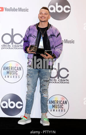 Kane Brown participant à la 46th Annual American Music Awards au Théâtre de Microsoft le 9 octobre 2018 à Los Angeles, Californie. Banque D'Images