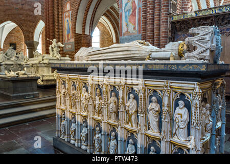 Sarcophage de la Reine Margrethe I, le fondateur et premier dirigeant de Royaumes de Danemark, Suède et Norvège Banque D'Images