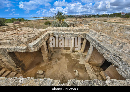 Sommaire des Tombes des rois des fouilles archéologiques museum de Paphos à Chypre. Un exemple de l'architecture hellénistique et romaine précoce Banque D'Images