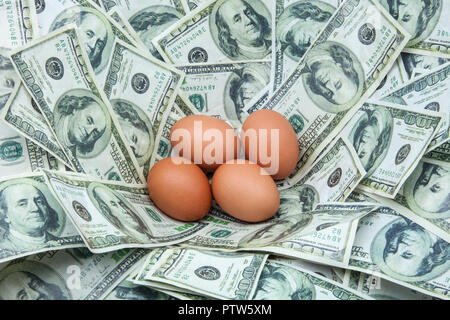 Nid d'oeufs de centaines de dollars. Banque D'Images