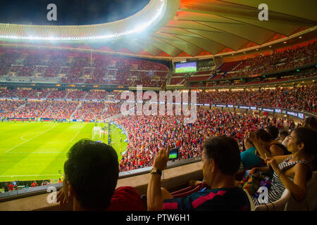 Wanda Metropolitano stade pendant un match de football. Madrid, Espagne. Banque D'Images