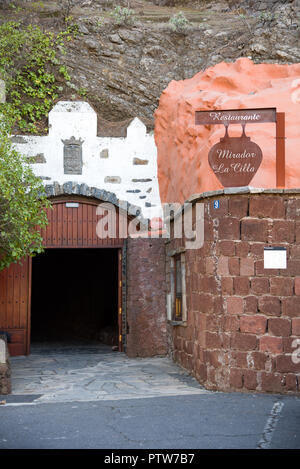 Artenara, Gran Canaria, Espagne- 25 Décembre, 2017. Entrée de la Cilla, Gran Canaria, Espagne Banque D'Images