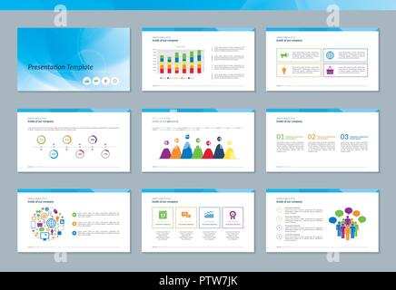 Éléments d'infographies pour les présentations des modèles. Rapport annuel, brochure, couverture, livre, brochure, mise en page et le flyer. La conception du modèle de mise en page Illustration de Vecteur