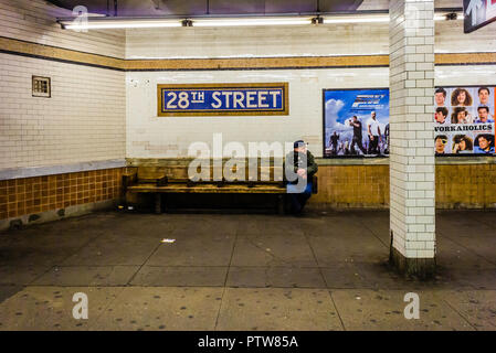 28e Rue (BMT Broadway Line) Métro Station Manhattan - New York, New York, USA Banque D'Images