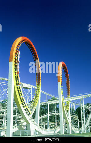 1994 THUNDERBOLT HISTORIQUES MONTAGNES RUSSES DU PARC D'ATTRACTIONS DREAMWORLD QUEENSLAND AUSTRALIE Banque D'Images