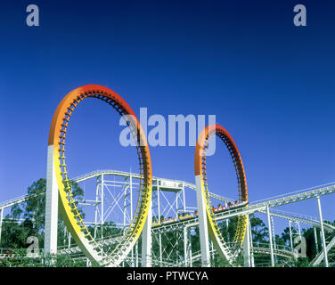 1994 THUNDERBOLT HISTORIQUES MONTAGNES RUSSES DU PARC D'ATTRACTIONS DREAMWORLD QUEENSLAND AUSTRALIE Banque D'Images