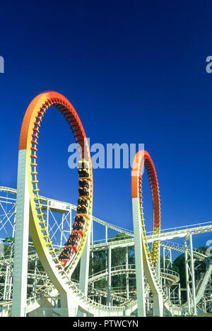 1994 THUNDERBOLT HISTORIQUES MONTAGNES RUSSES DU PARC D'ATTRACTIONS DREAMWORLD QUEENSLAND AUSTRALIE Banque D'Images