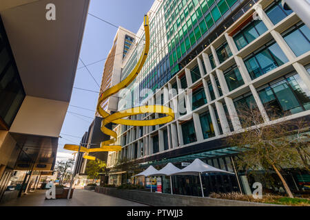 Architecture et gratte-ciel dans la région de Kings Square, Perth, Australie occidentale Banque D'Images
