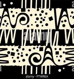 Abstract vector seamless pattern. Arrière-plan dessiné à la main. Pour utiliser le motif du tissu, le motif de remplissage, l'arrière-plan de la page web Illustration de Vecteur