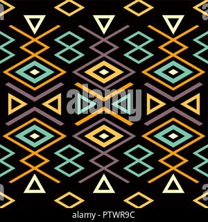 Modèle sans couture Tribal. Motif ethnique. Pour utiliser le motif du tissu, trames et de décorer des cartes de vœux, invitations Illustration de Vecteur