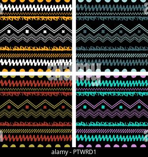 Jeu de Hand drawn seamless patterns ethniques peint. Modèle traditionnel des tribus des Indiens d'Amérique. Pour utiliser le papier peint, trames, page web zone Illustration de Vecteur