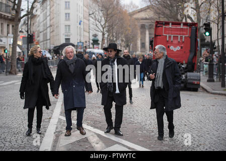 Funérailles de Johnny Hallyday à la Madeleine : personnalités rendent hommage Banque D'Images