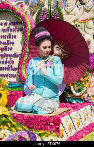 2017 flower festival parade, Chiang Mai, Thaïlande Banque D'Images