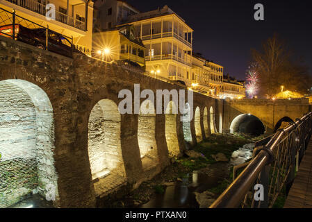 Quartier touristique en Géorgie par nuit Banque D'Images