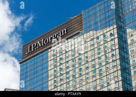 La construction de gratte-ciel de JP Morgan à Hong Kong Banque D'Images