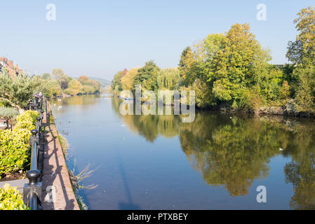 La couleur en automne sur les rives du fleuve Severn à Bewdley, Worcestershire, Royaume-Uni Banque D'Images