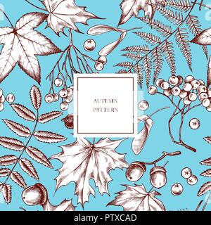 Modèle de vecteur seamless pattern d'automne. Hand drawn vector illustration Illustration de Vecteur