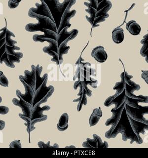 Modèle de vecteur seamless pattern d'automne. Hand drawn vector illustration Illustration de Vecteur