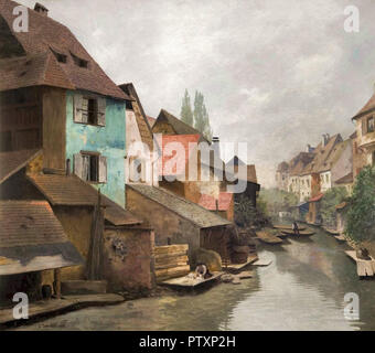 Carl Schuster - Fischerhäuser Stadtkanal m Banque D'Images