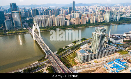 Photographie aérienne du paysage urbain de Guangzhou, Chine Banque D'Images