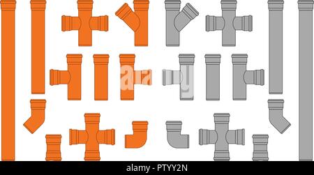 Les connecteurs de tuyau Illustration de Vecteur