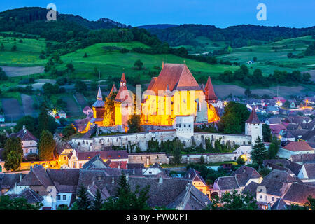 Biertan, Roumanie. Village Saxon avec l'église fortifiée de Transylvanie. Banque D'Images