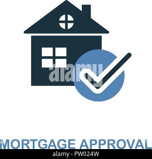 L'icône de création d'approbation de prêts hypothécaires en deux couleurs design. Symboles de pixel perfect collection de finances personnelles. UX et l'interface utilisateur. Illustration d'hypothèques appr Illustration de Vecteur