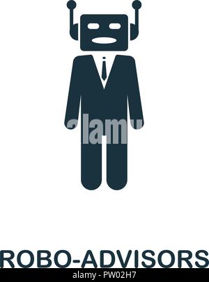 Robo-Advisors icône. Design style monochrome de fintech collection. UX et l'interface utilisateur. Jango jack robo-conseillers icône. Pour la conception web, applications, logiciels, prin Illustration de Vecteur