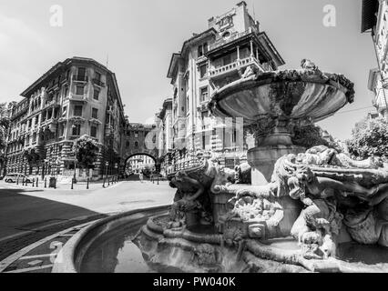 Rome, Italie - l'ésotérique quart de Rome, appelé 'quartiere Coppedè", conçu par l'architecte Gino Coppedè composé de dix-huit châteaux Banque D'Images