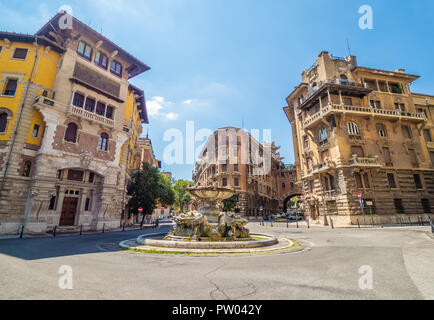 Rome, Italie - l'ésotérique quart de Rome, appelé 'quartiere Coppedè", conçu par l'architecte Gino Coppedè composé de dix-huit châteaux Banque D'Images