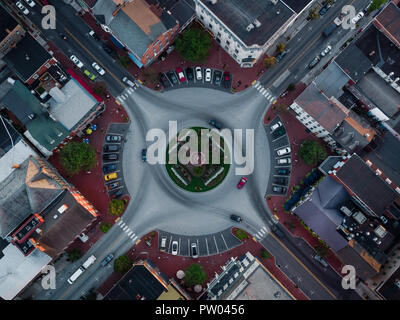 Birds Eye View of Gettysburg PA rond-point Banque D'Images