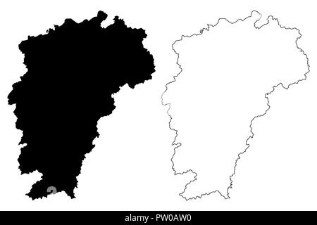 La province de Jiangxi (divisions administratives de Chine, Chine, République populaire de Chine, RÉPUBLIQUE POPULAIRE DE CHINE) map vector illustration, scribble sketch carte Kiangsi Illustration de Vecteur