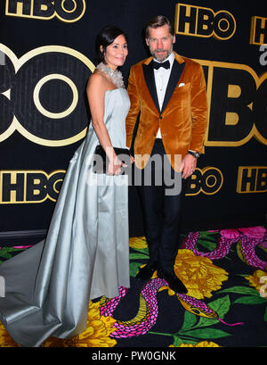 Nikolaj Coster-Waldau, Nukaaka Coster-Waldau - femme 159 arrive sur HBO's Post Emmy Awards Réception à l'esplanade du Pacific Design Center le 17 septembre 2018 à Los Angeles, Californie Banque D'Images