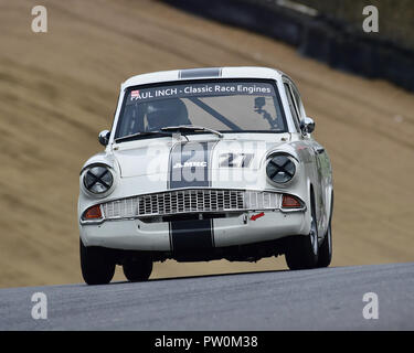 Martin Reynolds, Ford Anglia 105E, HSCC, HRSR, voitures de tourisme Historique Historique, réunion de courses, Brands Hatch, septembre 2018, les voitures, les voitures de course classique, Banque D'Images