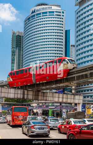 Train Monorail KL, Kuala Lumpur, Malaisie Banque D'Images