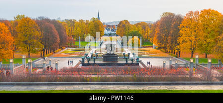 Oslo, Norvège. Vigelandsparken parc dans la ville, de la nature et des sculptures à Oslo, la capitale de la Norvège. Banque D'Images