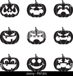 Citrouilles d'halloween les glyphes Illustration de Vecteur