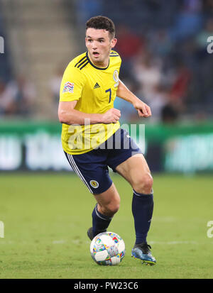 Scotland's John McGinn pendant l'UEFA Ligue des Nations Unies Groupe C1 match à la Sammy Ofer Stadium, Haïfa. ASSOCIATION DE PRESSE Photo. Photo date : Jeudi 11 octobre 2018. Voir l'ACTIVITÉ DE SOCCER histoire d'Israël. Crédit photo doit se lire : Adam Davy/PA Wire. RESTRICTIONS : Utiliser l'objet de restrictions. Usage éditorial uniquement. L'utilisation commerciale qu'avec l'accord écrit préalable de la Scottish FA. Banque D'Images