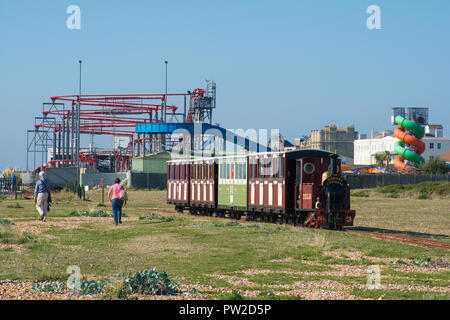 Hayling Island railway station de train à voie étroite, une attraction touristique dans le Hampshire, au Royaume-Uni Banque D'Images