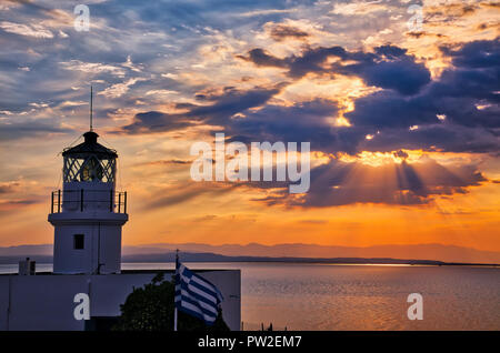 Célébration de la Journée mondiale des phares en Aggelochori Emvolo de Megalo à Thessalonique. Week-end lège et Phare International Banque D'Images