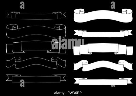 Bannières de ruban. Silhouettes Illustration de Vecteur