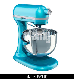 Stand de mixage, Bleu cuisine rétro. Le rendu 3D isolé sur fond blanc Banque D'Images