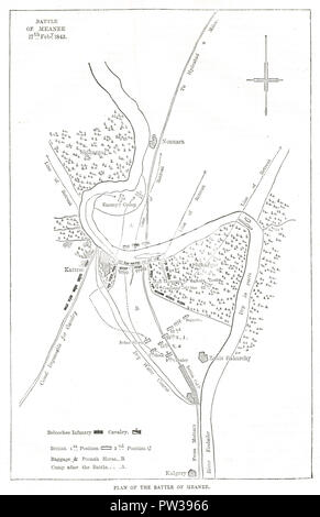 Plan de la bataille de Meeanee, 17 février 1843, également connu sous le nom de bataille de Rooms & Apartments Flego Banque D'Images