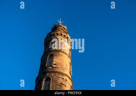 Le monument Nelson, Edimbourg Calton Hill, Édimbourg, Écosse, Royaume-Uni Banque D'Images