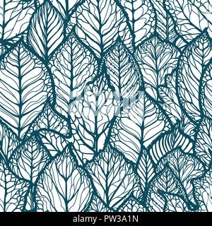 Motif floral. Feuilles décoratives dessinées à la main. Seamless background vector illustration Illustration de Vecteur