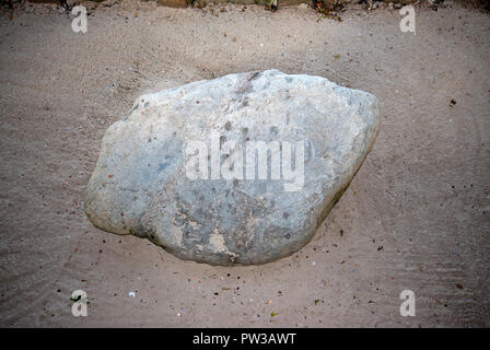 Plymouth Rock, la pierre sur laquelle les premiers pèlerins débarquaient de leur navire Mayflower en 1620, Plymouth, dans le comté de Plymouth, Massachusetts, USA Banque D'Images