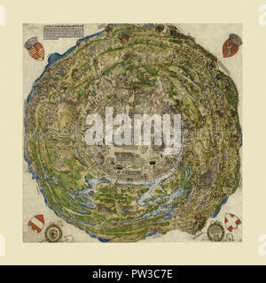 Plan de Vienne 1530 Banque D'Images