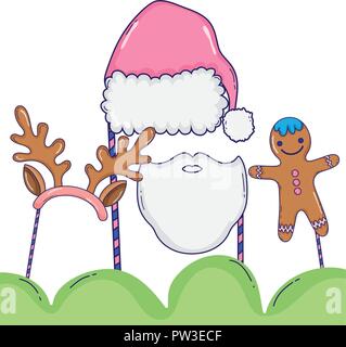 Stand de Noël Accessoires dessins animés Illustration de Vecteur