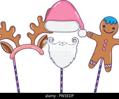 Stand de Noël Accessoires dessins animés Illustration de Vecteur